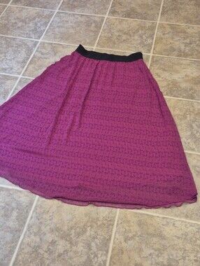 Lularoe Magenta Flamingo Print Lucy Skirt Size Large